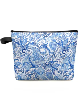 Косметичка с узором Пейсли в этническом стиле, сумка для путешествий, женские косметические сумки, органайзер для хранения туалетных принадлежностей, пенал для карандашей