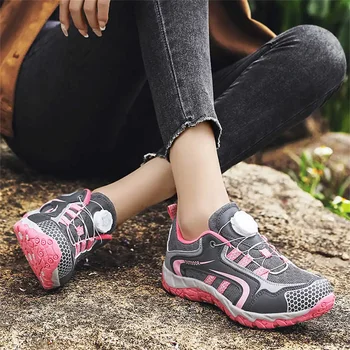 противоскользящие розовые походные ботинки, женские массивные теннисные женские походные ботинки, кроссовки спортивного стиля, kawaiis YDX1