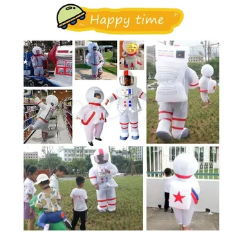 Мультяшный надувной костюм астронавта, детские надувные костюмы, косплей, одежда космонавта, праздничное платье для взрослых и детей