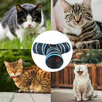 Туннель для игр с домашними животными, игрушечный туннель для интерактивных развлечений, портативная интерактивная игрушка-туннель для приключений с домашними животными, Интерактивная кошка прыгает на