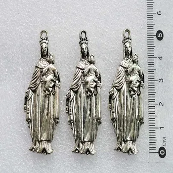 Медаль Санта-Ана-Мария-Иисус с металлической подвеской, Крест, Центральная медаль Девы Марии
