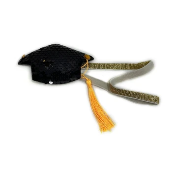 Уникальная Докторская шляпа с блестками, повязка на голову с мини-кисточками, лента для волос на выпускной вечеринке для фотосъемки, головной убор Унисекс