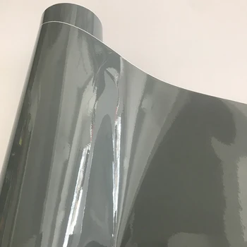 Черный глянцевый виниловый рулон с технологией выпуска воздуха, самоклеящаяся наклейка для автомобиля, Термоаппликация