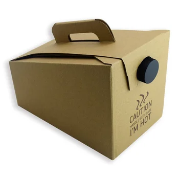 Подгонянный productDisposable Сервер напитков Изготовленная На Заказ Ручка Из Крафт-бумаги Для печати Coffee To Go Box Container Коробка Для Выноса Кофе