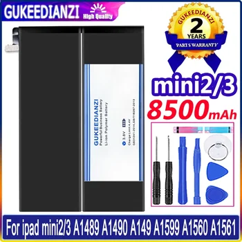 Аккумулятор GUKEEDIANZI 8500mAh Для iPad Mini 2 3 6471mAh Mini2 Mini3 A1512 A1489 A1490 A1491 A1599 Аккумуляторы