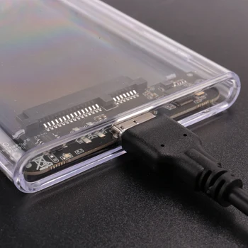 Новый высокоскоростной USB-накопитель емкостью 2 ТБ с диагональю от 3,0 до 2,5 дюймов, внешний жесткий диск SSD HDD в прозрачном корпусе