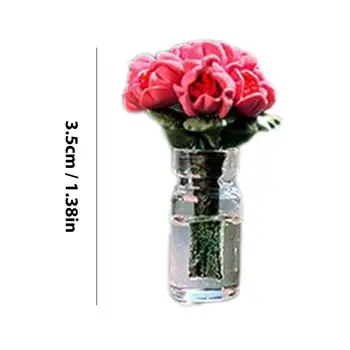 Мини-диффузор из глиняных роз для автомобиля с маленьким букетом роз На центральной консоли, Подоконник для столовой, изысканный декор автомобиля с мини-розами для спальни