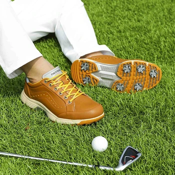 OIMKOI Новые мужские туфли для гольфа, водонепроницаемые и противоскользящие профессиональные туфли для гольфа с 7 шипами